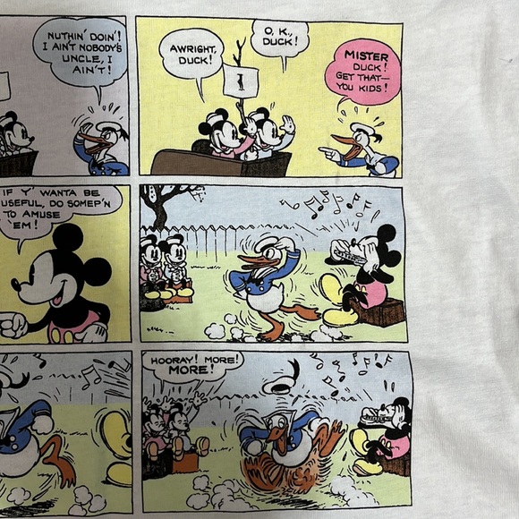 Girls Mickey Mouse Comic Strip Short Sleeve Crop Top Multi Color SZ S - Picture 15 of 15